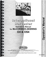 Operators Manual for Mccormick Deering O4 Tractor