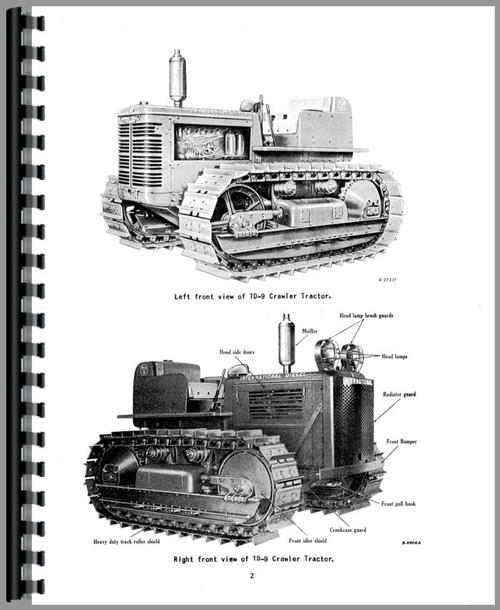 Operators Manual for Mccormick Deering TD9 Crawler Sample Page From Manual