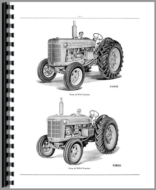 Parts Manual for Mccormick Deering W9 Tractor Sample Page From Manual