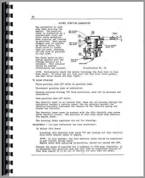 Service Manual for Mccormick Deering WD40 Tractor Sample Page From Manual