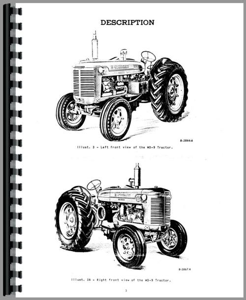 Operators Manual for Mccormick Deering WD9 Tractor Sample Page From Manual