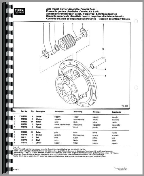 Parts Manual for Michigan 175B Wheel Loader Sample Page From Manual