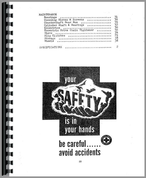 Operators Manual for Minneapolis Moline 1200 Shellmaster Sample Page From Manual