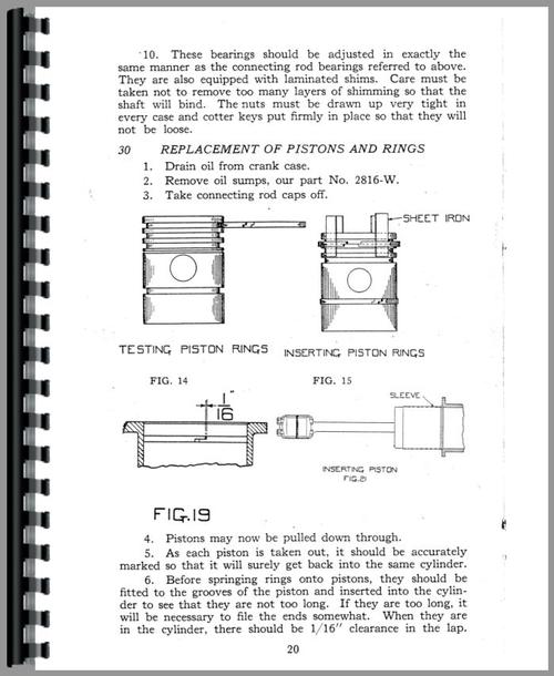 Operators Manual for Minneapolis Moline 17-30 Twin City Tractor Sample Page From Manual