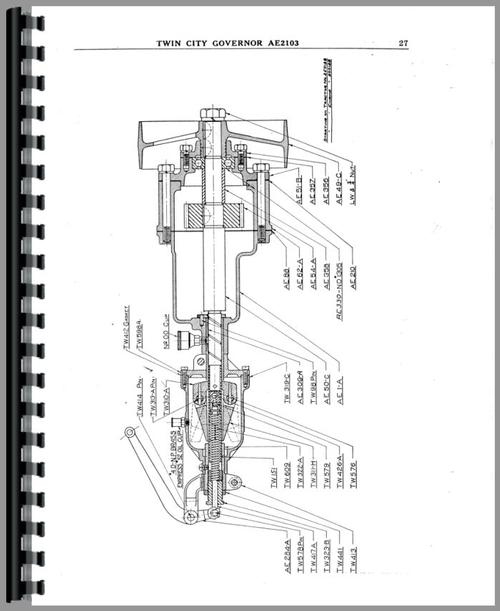 Parts Manual for Minneapolis Moline 27-44 Twin City Tractor Sample Page From Manual