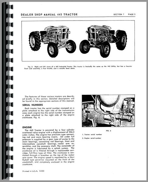 Service Manual for Minneapolis Moline 445 Tractor Sample Page From Manual