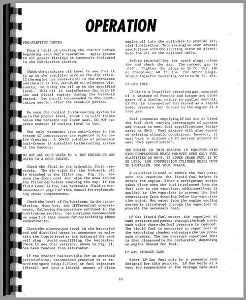 Service Manual for Minneapolis Moline A4T-1600 Tractor Sample Page From Manual