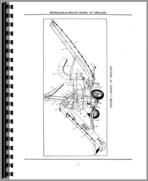 Parts Manual for Minneapolis Moline D Corn Sheller Sample Page From Manual