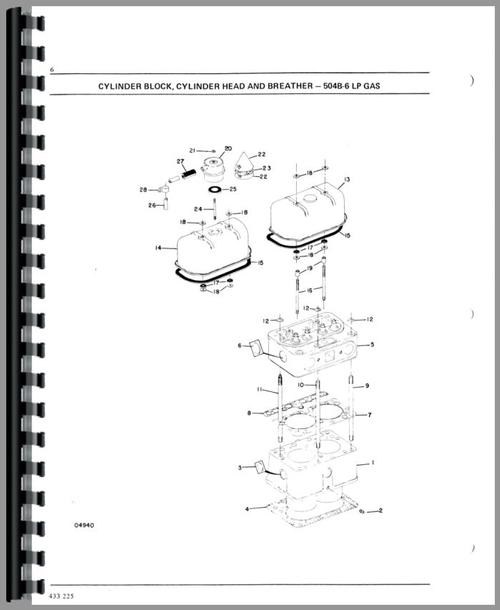 Parts Manual for Minneapolis Moline G1355 Tractor Sample Page From Manual