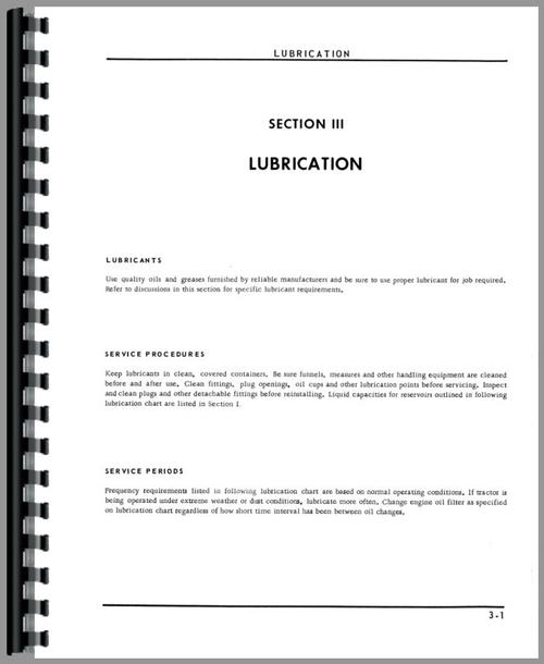 Operators Manual for Minneapolis Moline G955 Tractor Sample Page From Manual