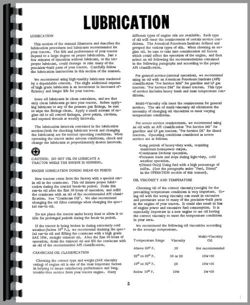 Operators Manual for Minneapolis Moline Jet Star 2 Tractor Sample Page From Manual