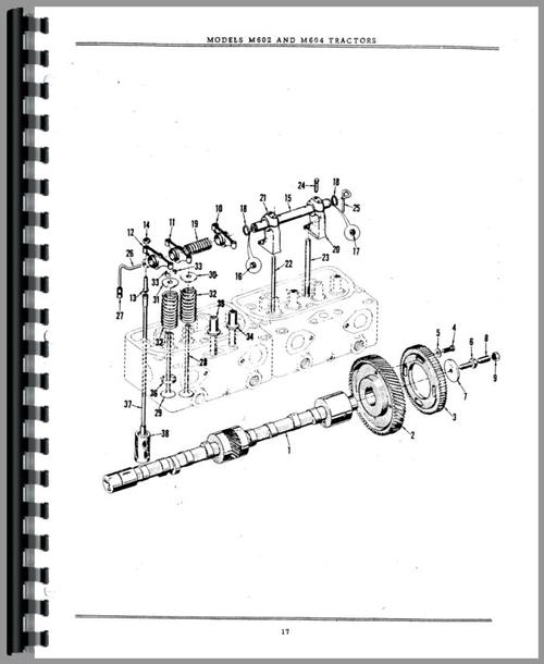 Parts Manual for Minneapolis Moline M604 Tractor Sample Page From Manual