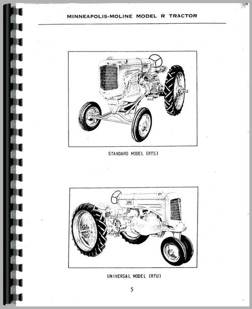 Service Manual for Minneapolis Moline R Tractor Sample Page From Manual