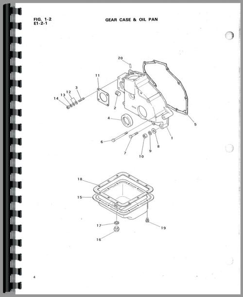 Parts Manual for Mitsubishi D1300 Tractor Sample Page From Manual