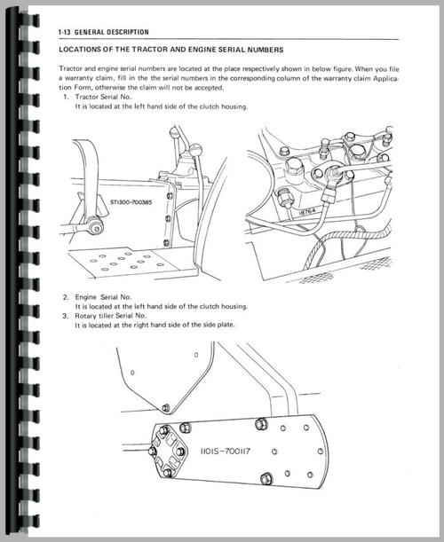 Service Manual for Mitsubishi D1300 Tractor Sample Page From Manual