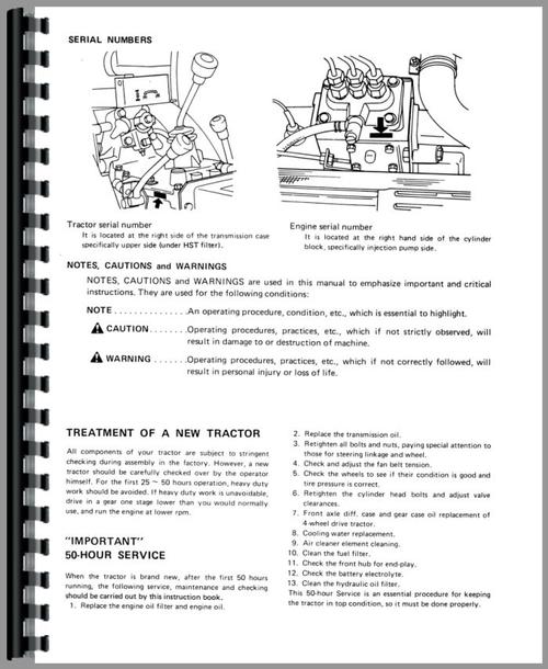 Operators Manual for Mitsubishi MT180D Tractor Sample Page From Manual