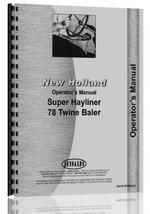 Operators Manual for New Holland 78 Baler