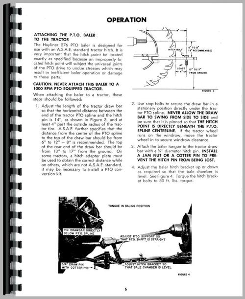 Operators Manual for New Holland 276 Baler Sample Page From Manual