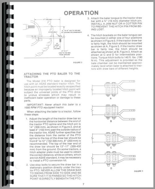 Operators Manual for New Holland 316 Baler Sample Page From Manual