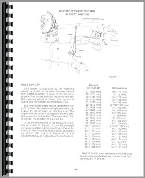 Operators Manual for New Holland 316 Baler Sample Page From Manual