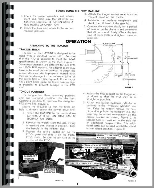 Operators Manual for New Holland 469 Haybine Sample Page From Manual
