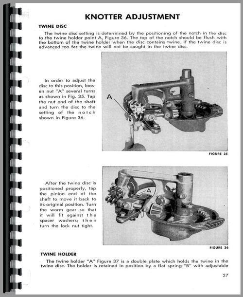 Operators Manual for New Holland 67 Baler Sample Page From Manual