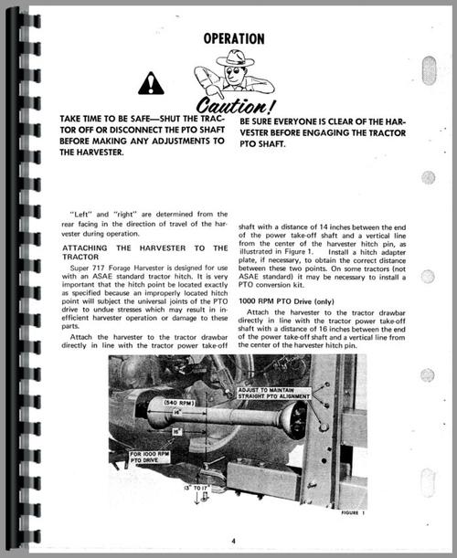 Operators Manual for New Holland 717 Forage Harvester Sample Page From Manual