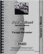 Operators Manual for New Holland 770 Forage Harvester