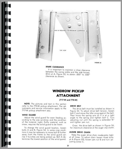 Operators Manual for New Holland 770 Forage Harvester Sample Page From Manual