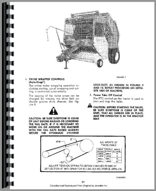 Operators Manual for New Holland 851 Baler Sample Page From Manual