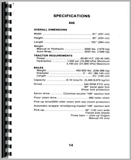 Service Manual for New Holland 851 Baler Sample Page From Manual