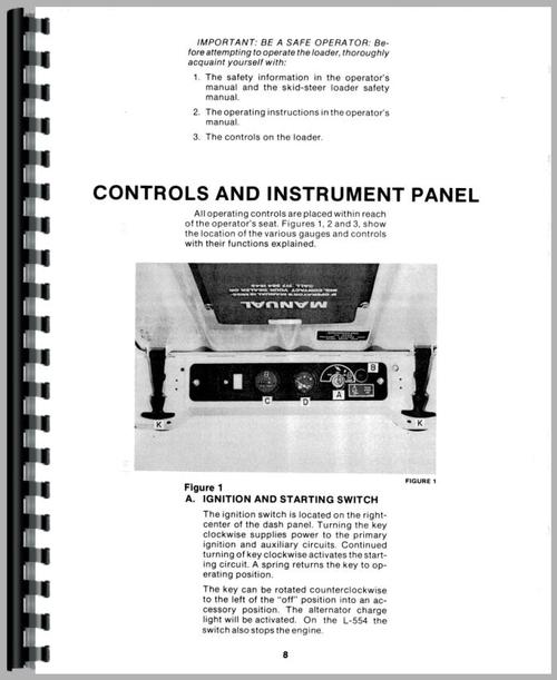 Operators Manual for New Holland L555 Skid Steer Sample Page From Manual