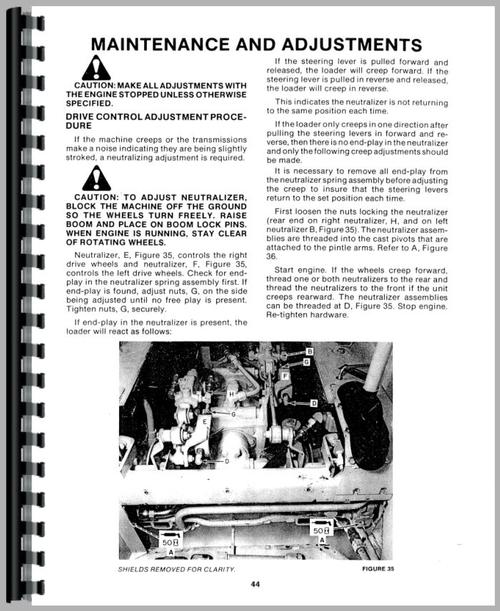 Operators Manual for New Holland L784 Skid Steer Sample Page From Manual