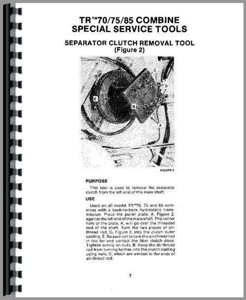 Service Manual for New Holland TR70 Combine Sample Page From Manual