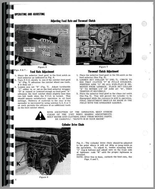 Operators & Parts Manual for New Idea 211 Manure Spreader Sample Page From Manual