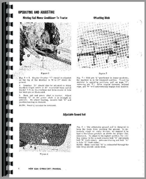 Operators & Parts Manual for New Idea 270 Cut/Ditioner Sample Page From Manual