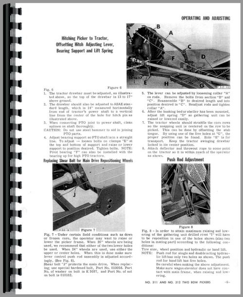 Operators Manual for New Idea 311 2 Row Pull Gathering Unit Sample Page From Manual