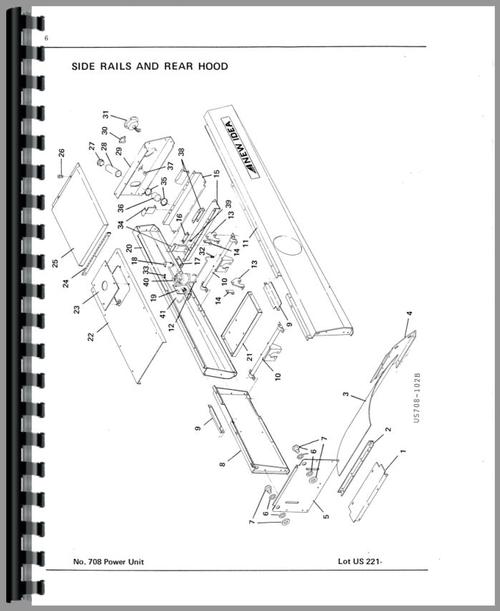 Parts Manual for New Idea 708 Power Unit    Sample Page From Manual