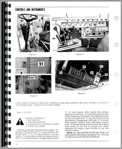 Operators Manual for New Idea 709 Power Unit    Sample Page From Manual