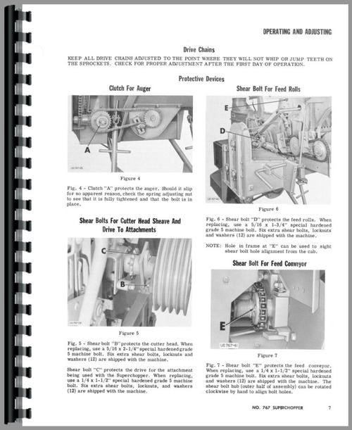Operators & Parts Manual for New Idea 767 Super Chopper Sample Page From Manual