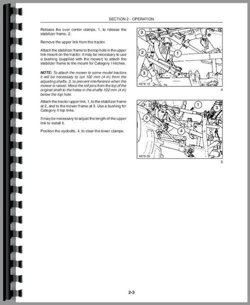 Operators Manual for New Holland 456 Sickle Bar Mower Sample Page From Manual