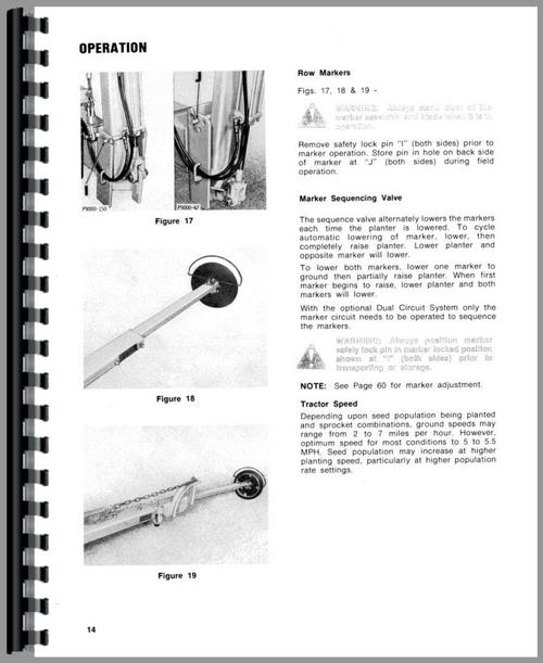 Operators Manual for New Idea 9200 Planter Sample Page From Manual