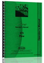 Operators Manual for Oliver 575 Plow