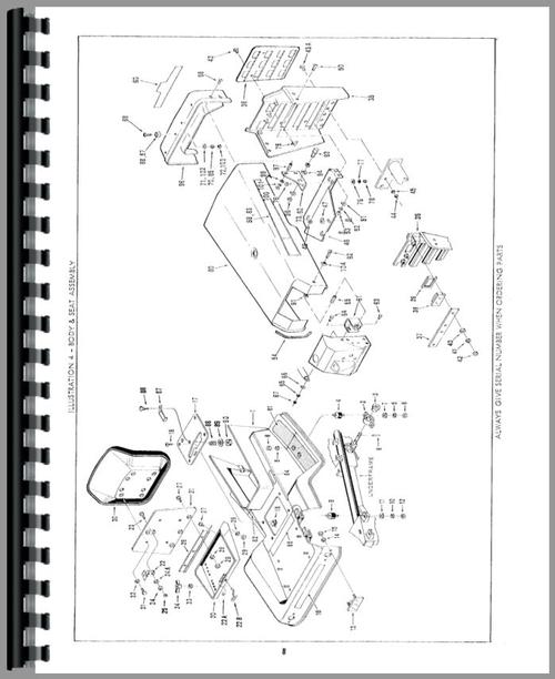 Parts Manual for Oliver 105 Lawn & Garden Tractor Sample Page From Manual