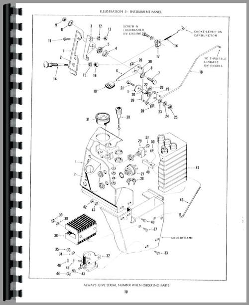 Parts Manual for Oliver 125 Lawn & Garden Tractor Sample Page From Manual