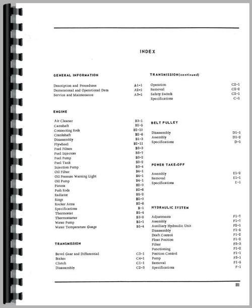 Service Manual for Oliver 1250A Tractor Sample Page From Manual