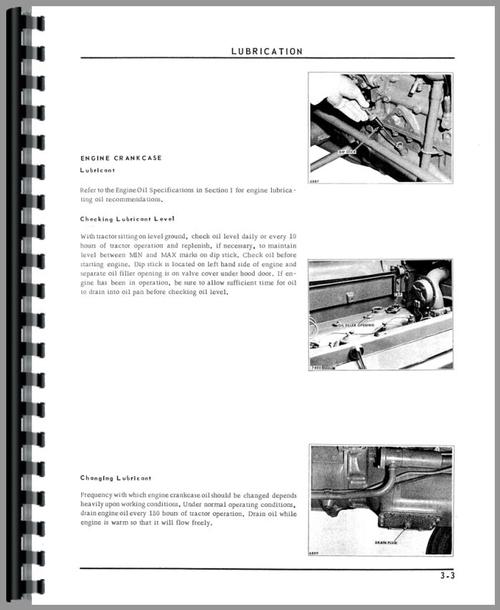 Operators Manual for Oliver 1355 Tractor Sample Page From Manual