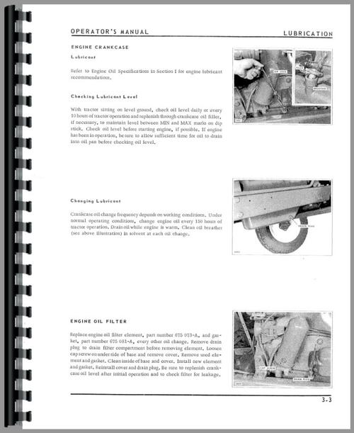 Operators Manual for Oliver 1450 Tractor Sample Page From Manual