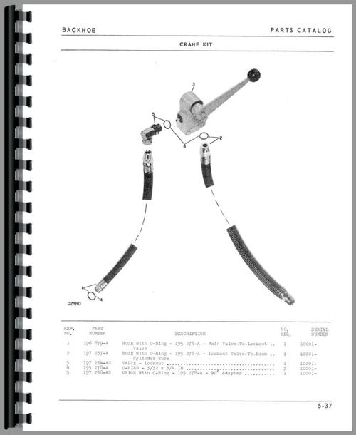 Parts Manual for Oliver 1550 Backhoe Attachment Sample Page From Manual