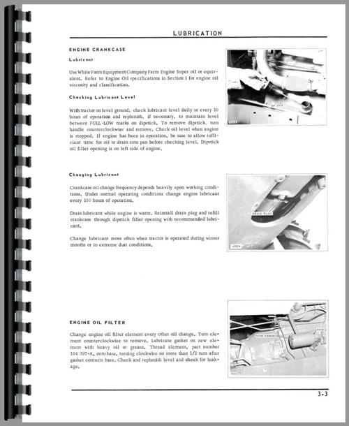 Operators Manual for Oliver 1555 Tractor Sample Page From Manual